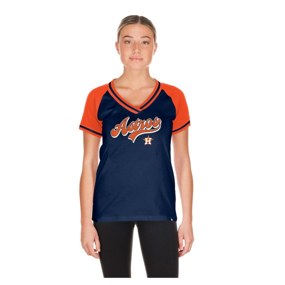 Houston Astros Women's Gameday V-Neck T-Shirt - Navy | New Era