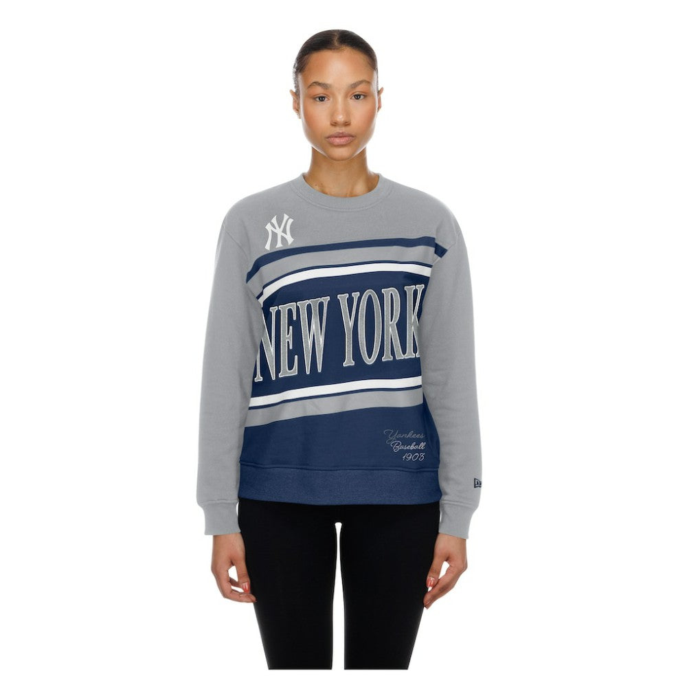 New York Yankees Women's Gameday Fleece Sweatshirt - Navy/Gray | New Era