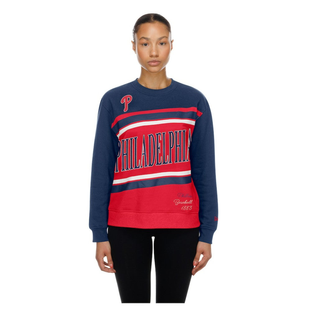 Philadelphia Phillies Women's Gameday Fleece Sweatshirt - Red/Navy | New Era