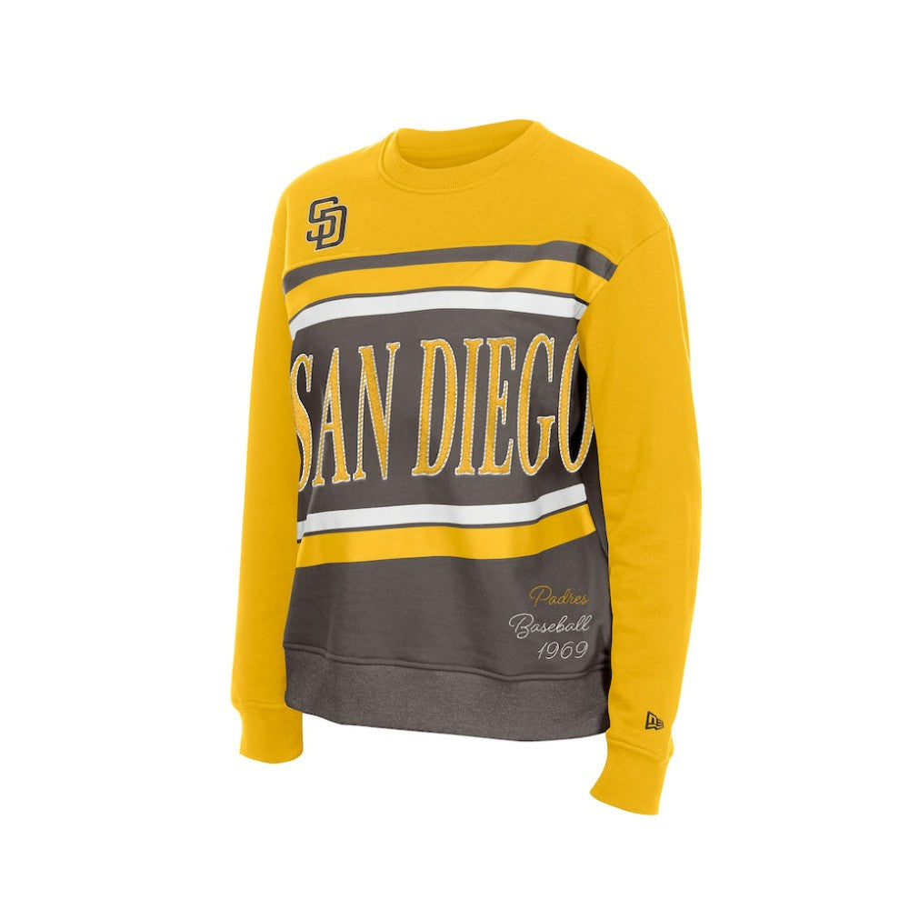 San Diego Padres Women's Gameday Fleece Sweatshirt - Brown/Gold | New Era