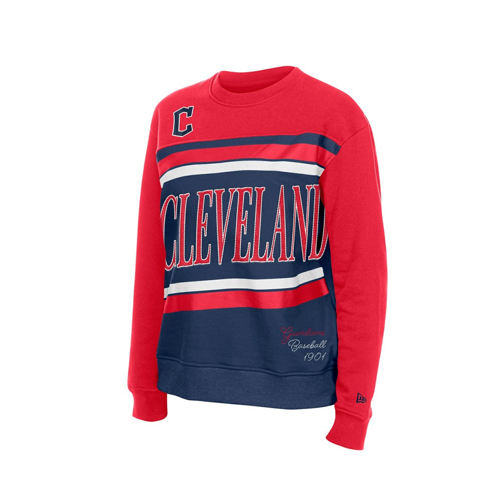Cleveland Guardians Women's Gameday Fleece Sweatshirt - Navy/Red | New Era