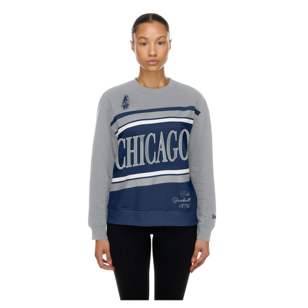 Chicago Cubs Women's Gameday Fleece Sweatshirt - Royal/Gray | New Era