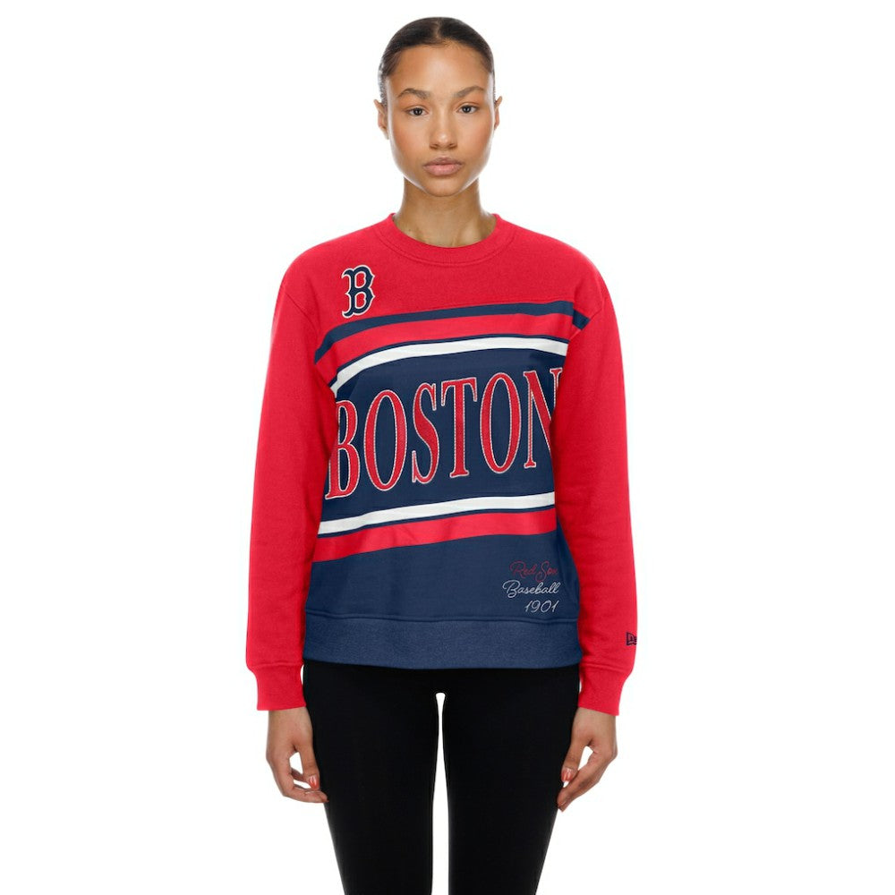 Boston Red Sox Women's Gameday Fleece Sweatshirt - Navy/Red | New Era
