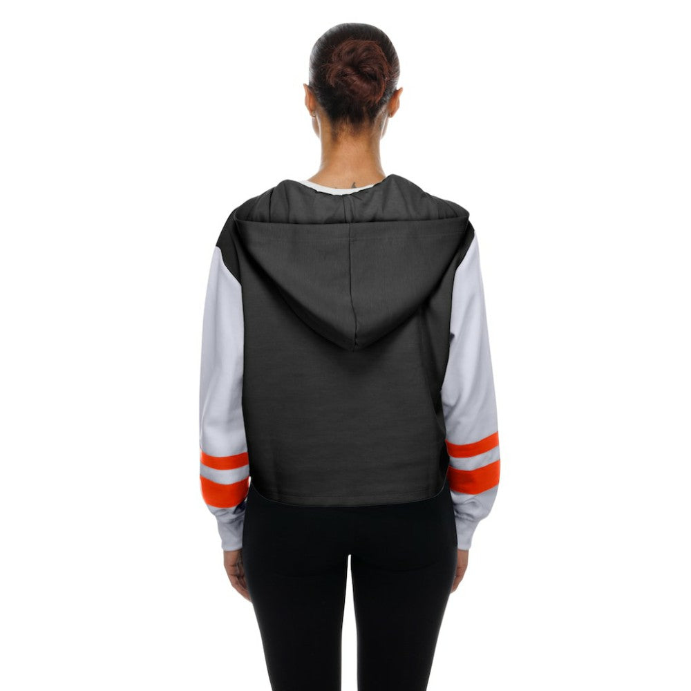 San Francisco Giants Women's Boxy Lace-Up Hoodie - Black | New Era