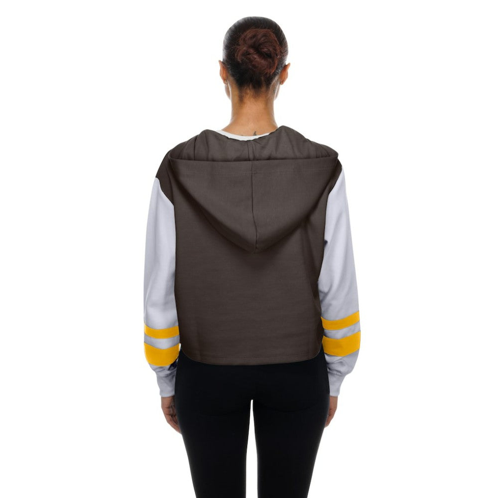 San Diego Padres Women's Boxy Lace-Up Hoodie - Brown | New Era