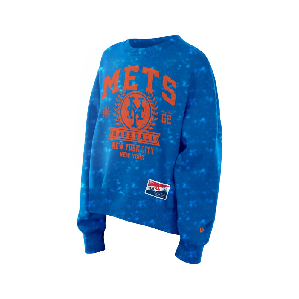 New York Mets Women's Throwback Oversized Boxy Sweatshirt - Royal | New Era