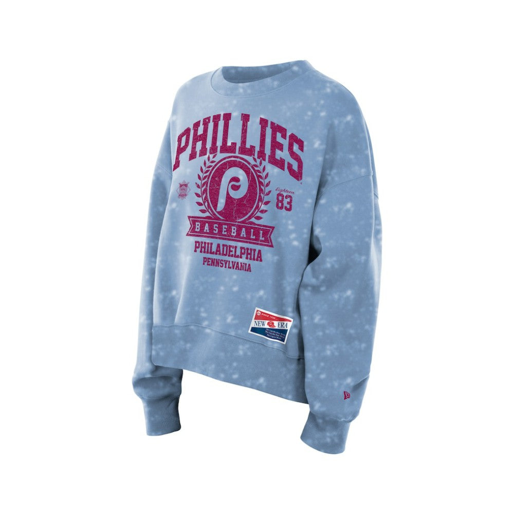 Philadelphia Phillies Women's Throwback Oversized Boxy Sweatshirt - Light Blue | New Era