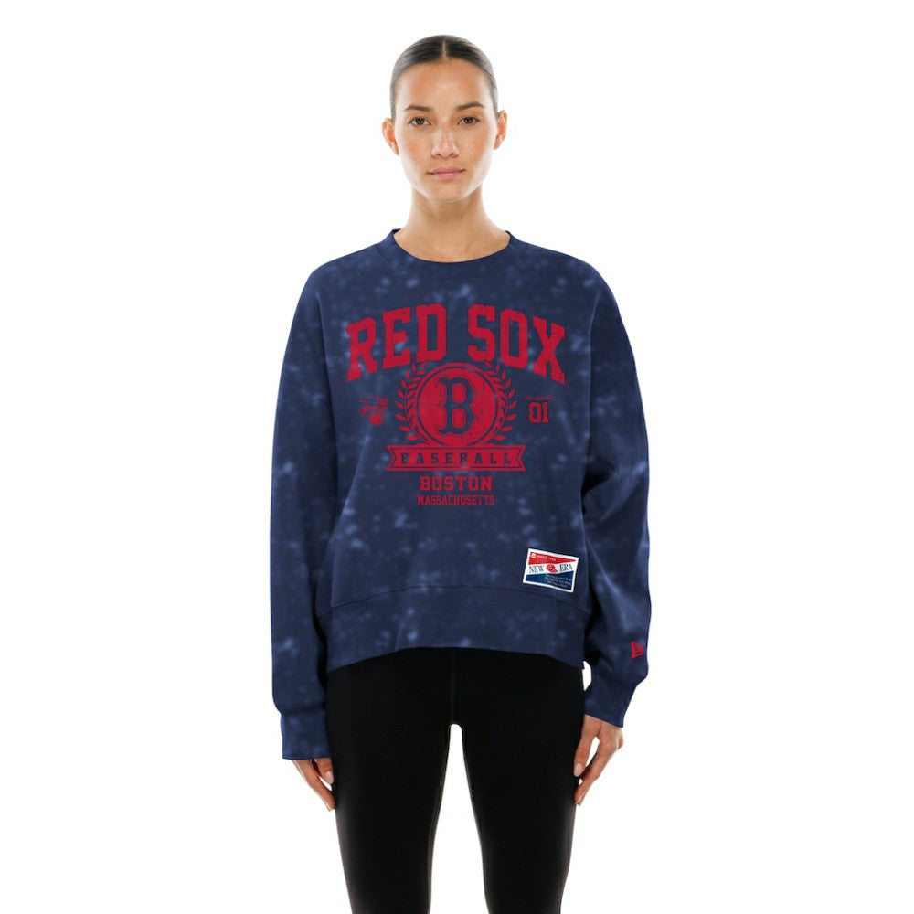 Boston Red Sox Women's Throwback Oversized Boxy Sweatshirt - Navy | New Era
