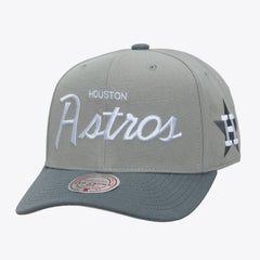 Houston Astros Cooperstown Thunderstorm Head Coach Pro-Crown Adjustable Hat - Gray | Mitchell & Ness