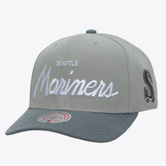 Seattle Mariners Cooperstown Thunderstorm Head Coach Pro-Crown Adjustable Hat - Gray | Mitchell & Ness