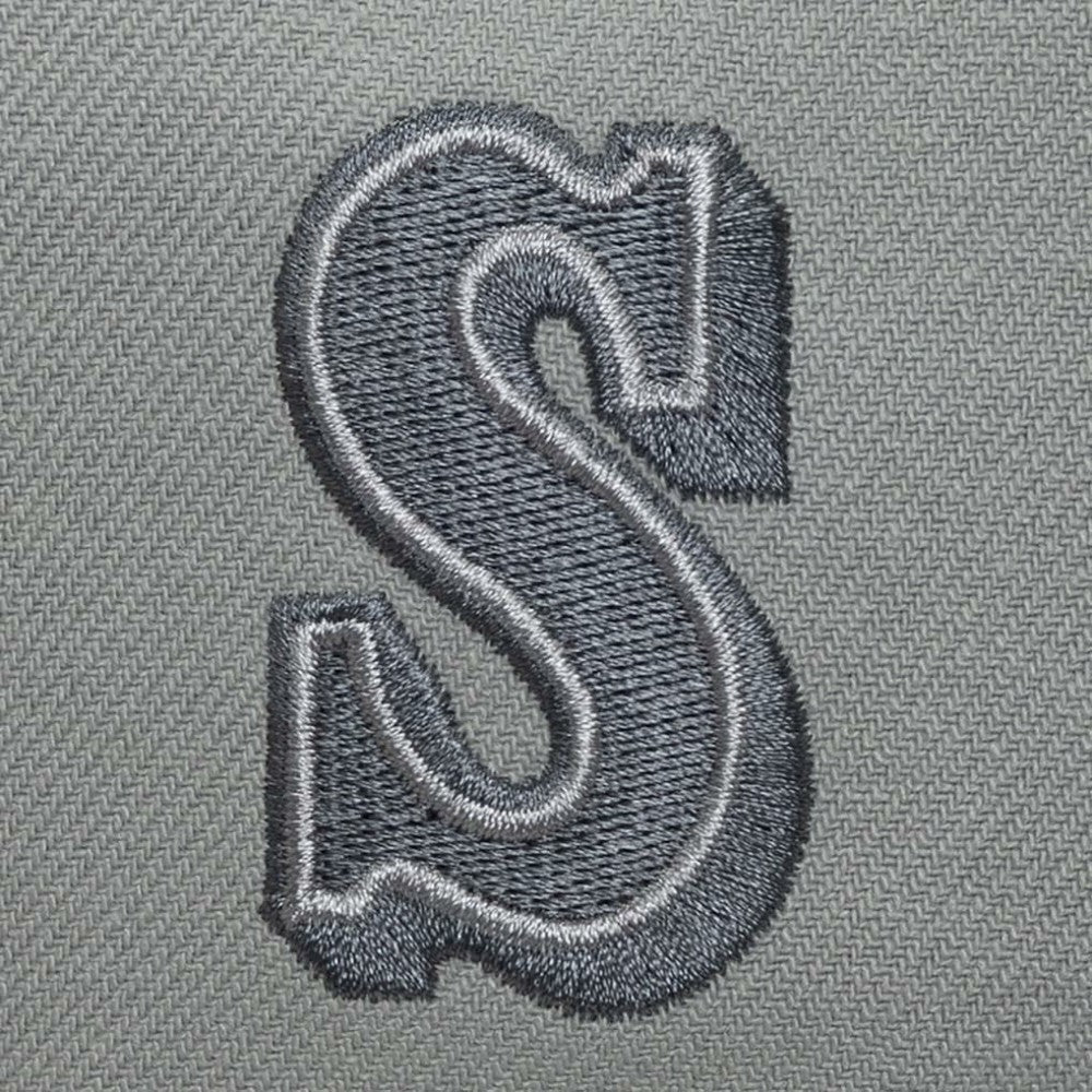 Seattle Mariners Cooperstown Thunderstorm Head Coach Pro-Crown Adjustable Hat - Gray | Mitchell & Ness