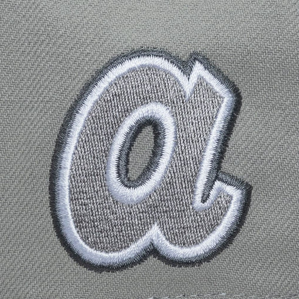 Atlanta Braves Cooperstown Thunderstorm Head Coach Pro-Crown Adjustable Hat - Gray | Mitchell & Ness