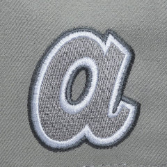 Atlanta Braves Cooperstown Thunderstorm Head Coach Pro-Crown Adjustable Hat - Gray | Mitchell & Ness