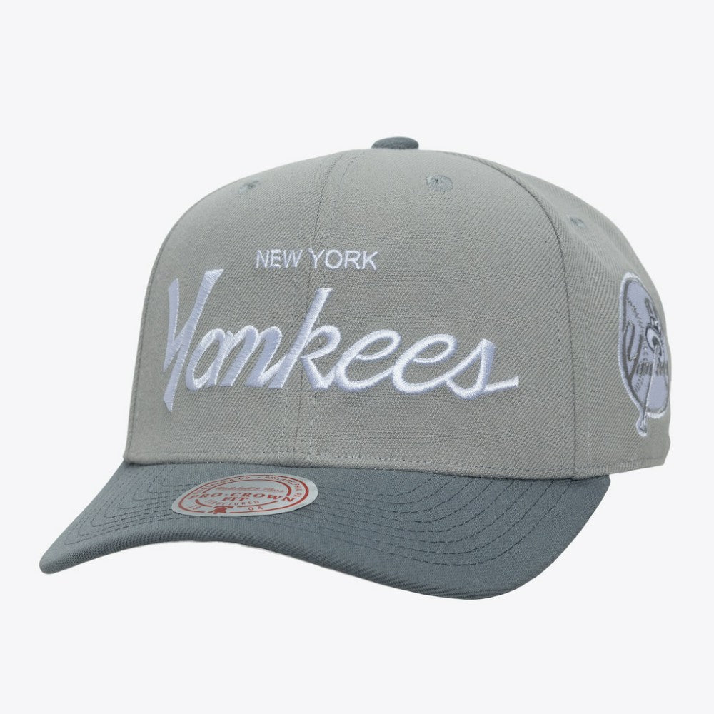 New York Yankees Thunderstorm Head Coach Pro-Crown Adjustable Hat - Gray | Mitchell & Ness