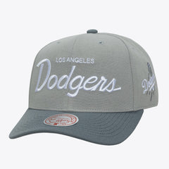 Los Angeles Dodgers Thunderstorm Head Coach Pro-Crown Adjustable Hat - Gray | Mitchell & Ness