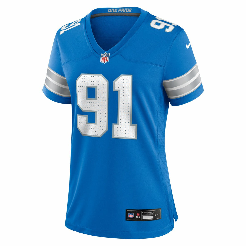 Tyleik Williams Detroit Lions Women's Team Game Jersey - Blue | Nike for sale