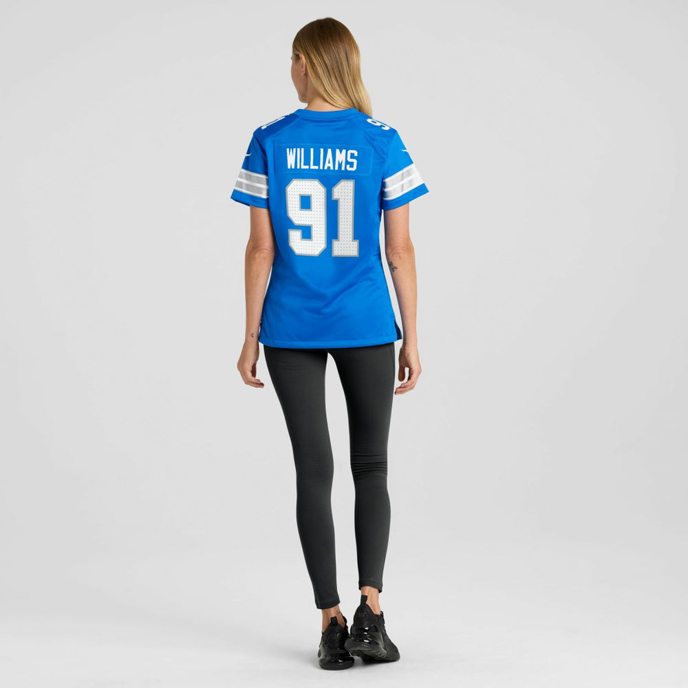 Tyleik Williams Detroit Lions Women's Team Game Jersey - Blue | Nike for sale