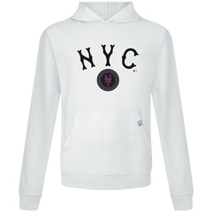 New York Mets Levelwear City Connect Relay Back Splash Pullover Hoodie - White