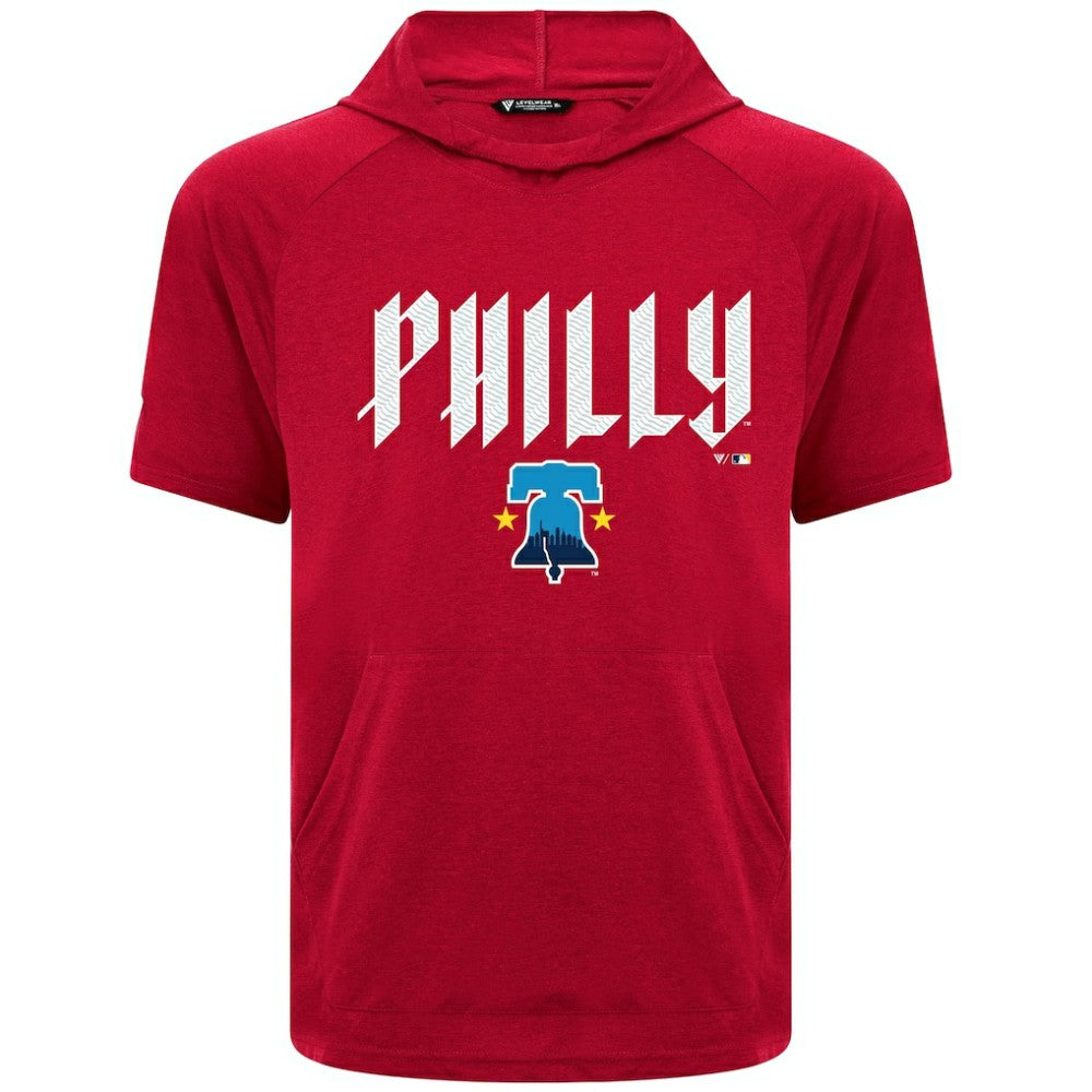 Philadelphia Phillies Levelwear City Connect Phase Back Plash Hoodie T-Shirt - Red