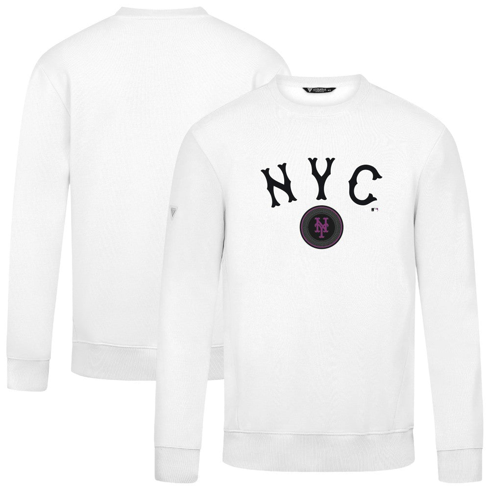 New York Mets Levelwear City Connect Zane Back Splash Sweatshirt - White