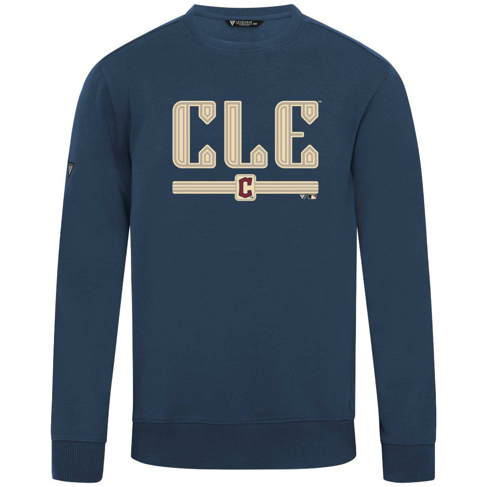 Cleveland Guardians Levelwear City Connect Zane Back Splash Sweatshirt - Navy