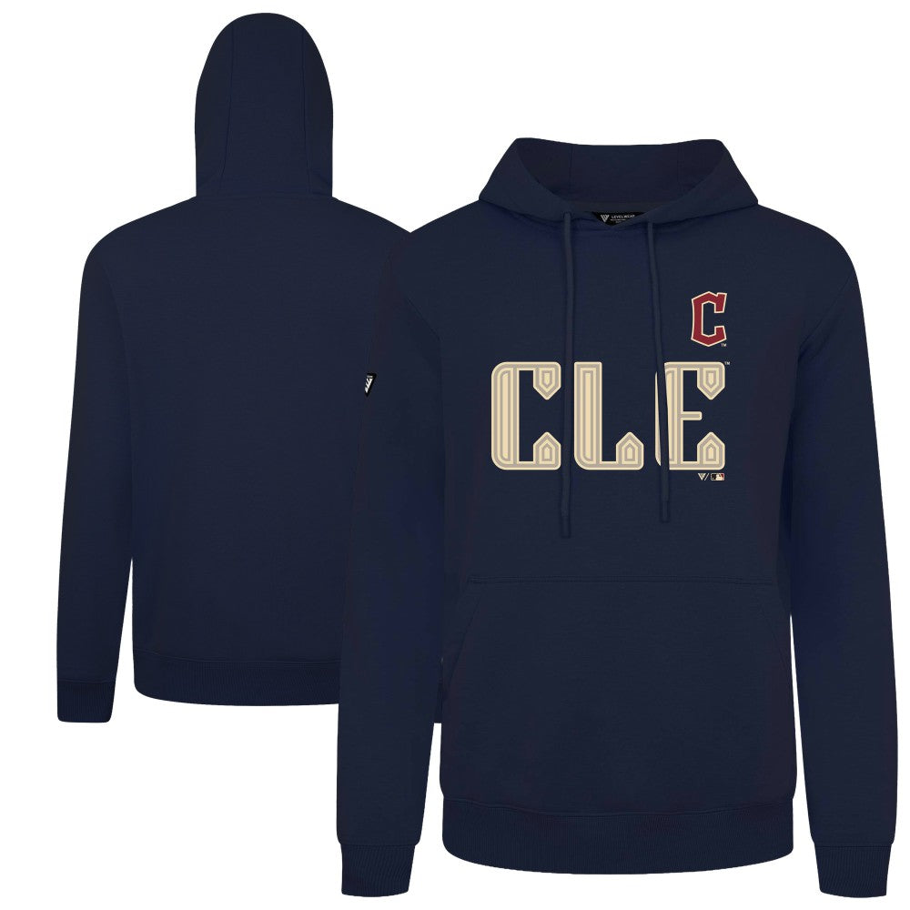 Cleveland Guardians Levelwear City Connect Podium Core Logo Pullover Hoodie - Navy
