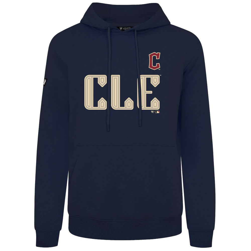 Cleveland Guardians Levelwear City Connect Podium Core Logo Pullover Hoodie - Navy