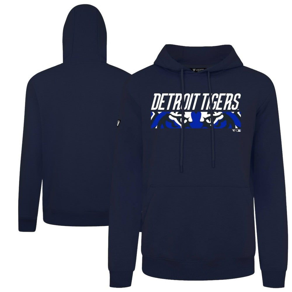 Detroit Tigers Levelwear City Connect Podium Back Splash Pullover Hoodie - Navy