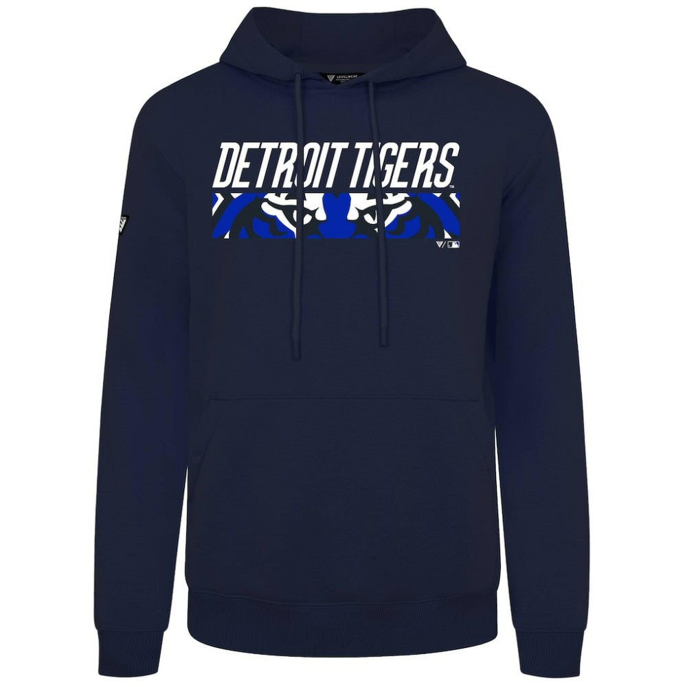 Detroit Tigers Levelwear City Connect Podium Back Splash Pullover Hoodie - Navy