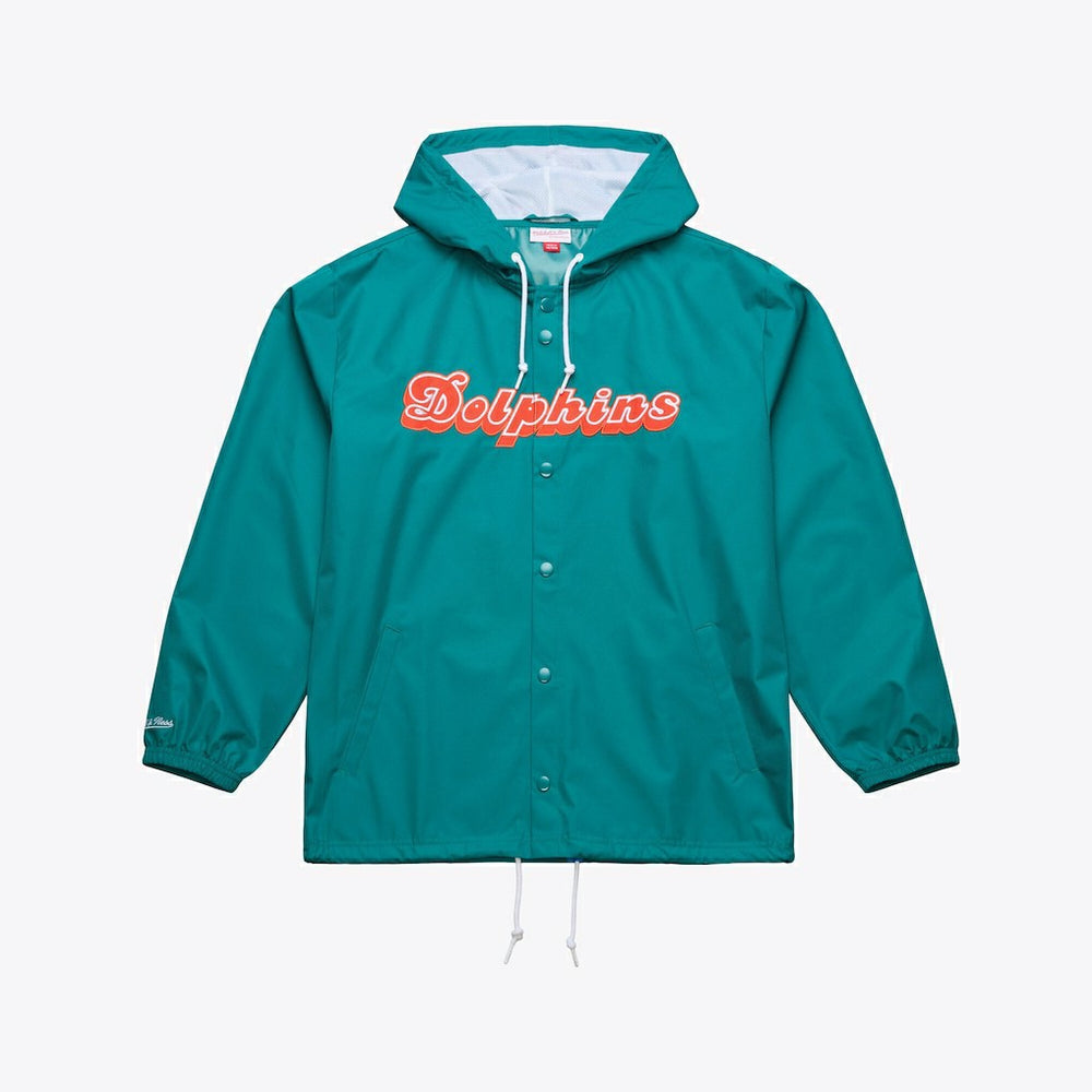 Miami Dolphins Coaches Full-Snap Hooded Windbreaker Jacket - Aqua discount