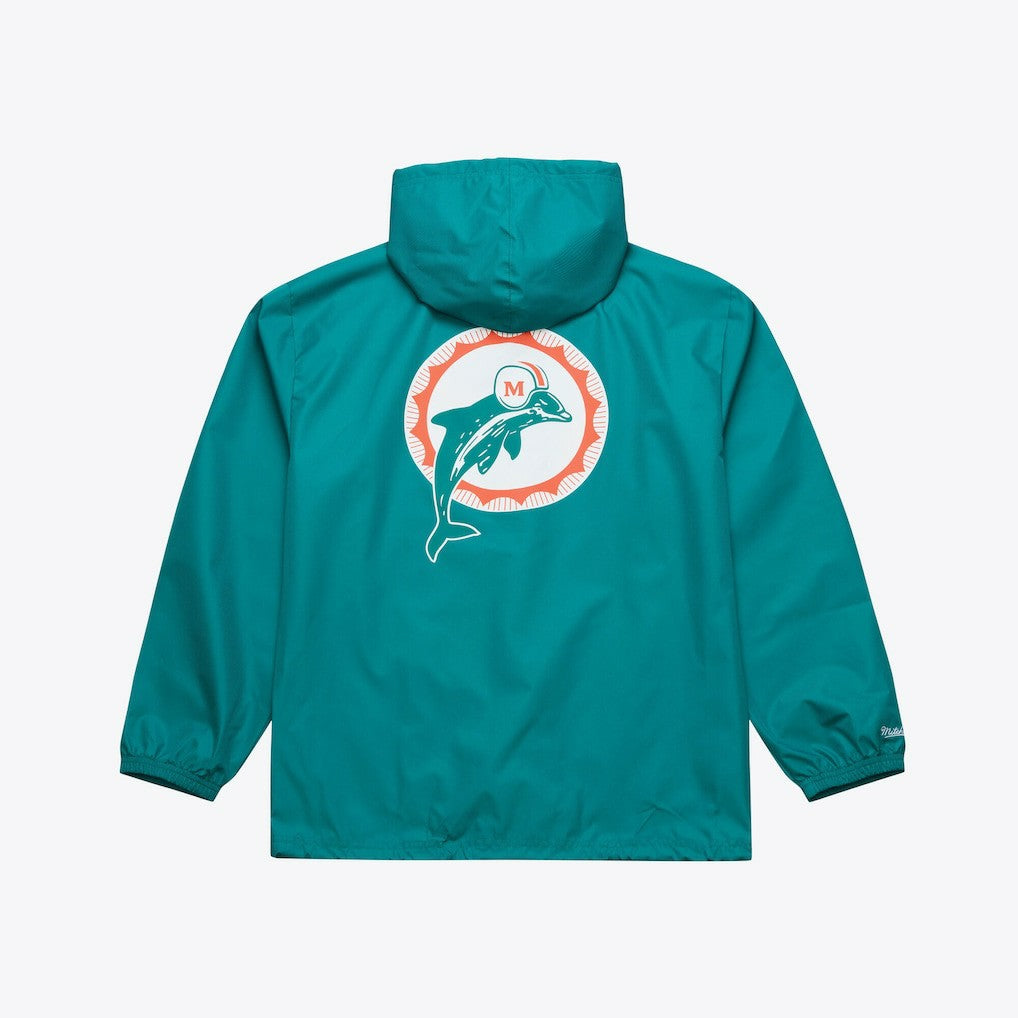 Miami Dolphins Coaches Full-Snap Hooded Windbreaker Jacket - Aqua discount