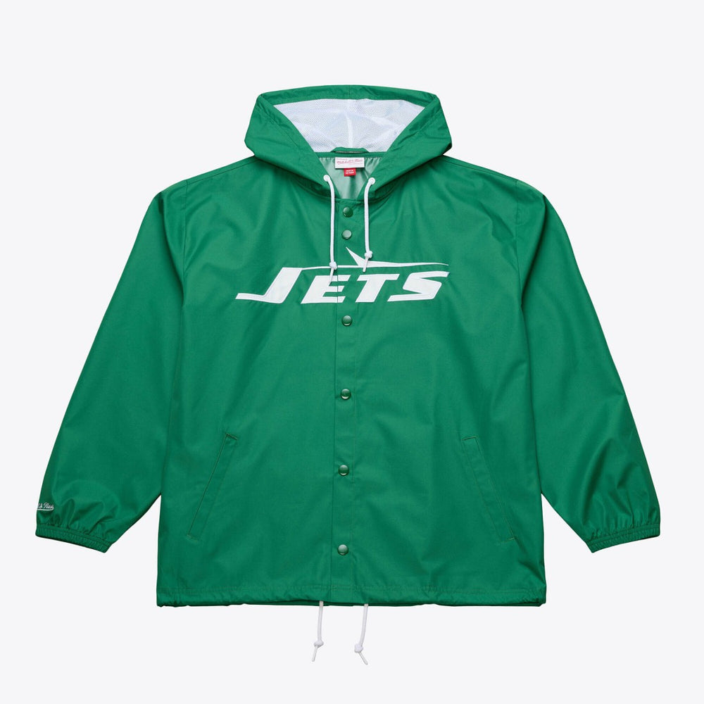 New York Jets Coaches Full-Snap Hooded Windbreaker Jacket - Green outlet