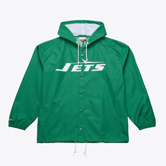 New York Jets Coaches Full-Snap Hooded Windbreaker Jacket - Green outlet