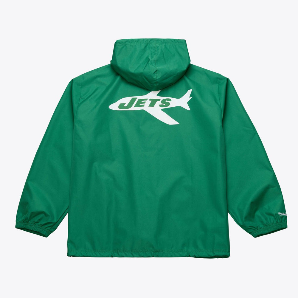 New York Jets Coaches Full-Snap Hooded Windbreaker Jacket - Green outlet