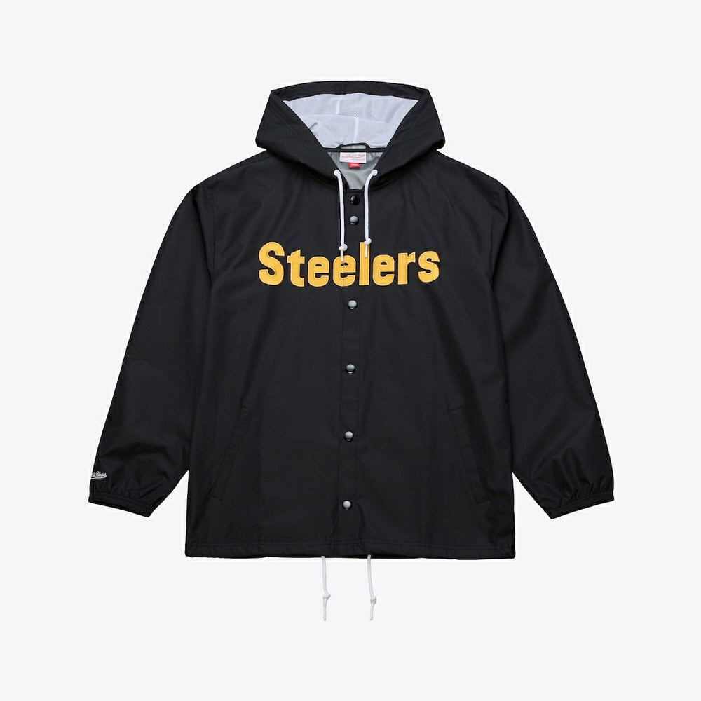 Pittsburgh Steelers Coaches Full-Snap Hooded Windbreaker Jacket - Black sale