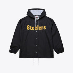 Pittsburgh Steelers Coaches Full-Snap Hooded Windbreaker Jacket - Black sale
