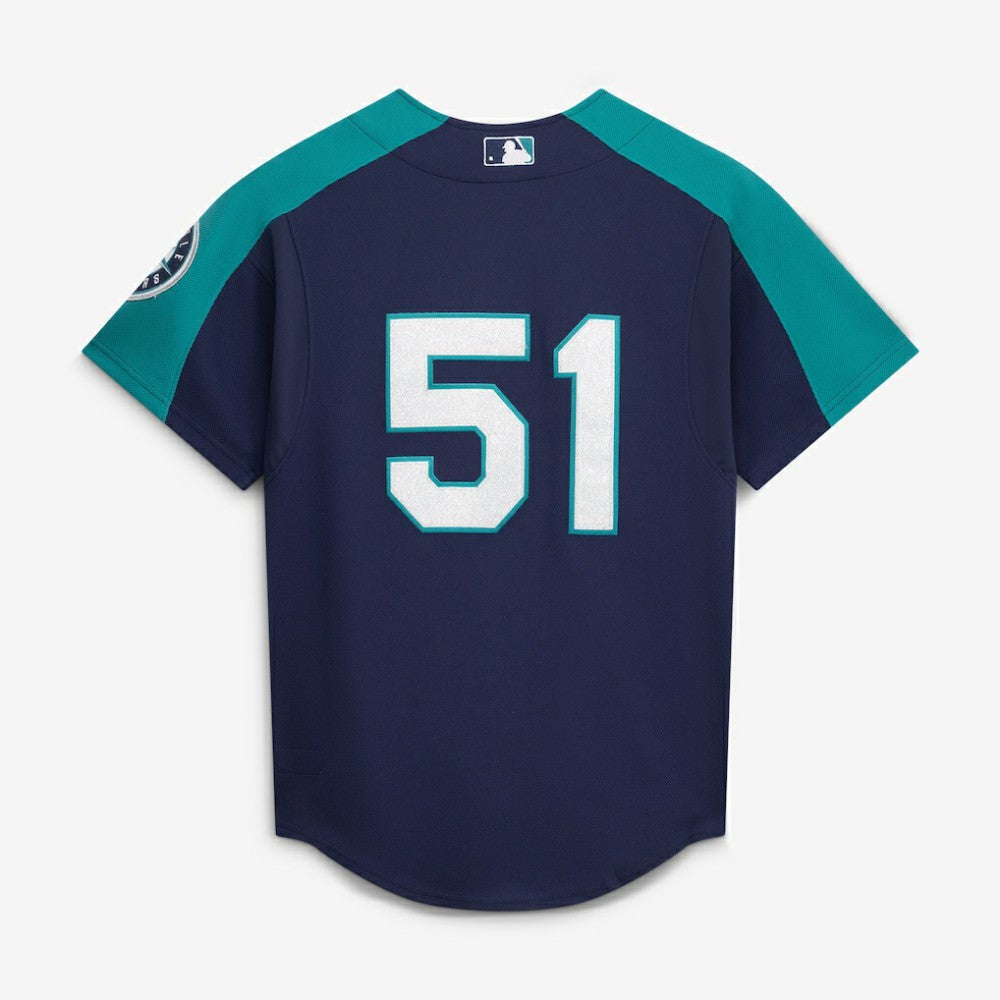 Ichiro Suzuki Seattle Mariners 2006 Cooperstown Mesh Batting Practice Button-Up Jersey - Navy | Mitchell & Ness