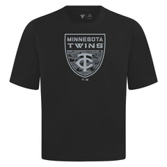 Minnesota Twins Levelwear Oversized Luxe Signature Knit Buckler T-Shirt - Black
