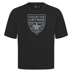 Houston Astros Levelwear Oversized Luxe Signature Knit Buckler T-Shirt - Black