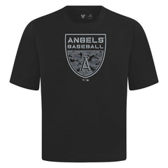 Los Angeles Angels Levelwear Oversized Luxe Signature Knit Buckler T-Shirt - Black