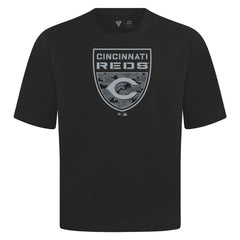 Cincinnati Reds Levelwear Oversized Luxe Signature Knit Buckler T-Shirt - Black
