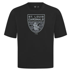 St. Louis Cardinals Levelwear Oversized Luxe Signature Knit Buckler T-Shirt - Black