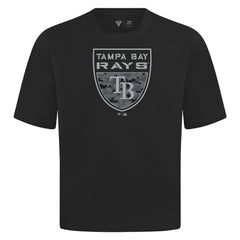 Tampa Bay Rays Levelwear Oversized Luxe Signature Knit Buckler T-Shirt - Black