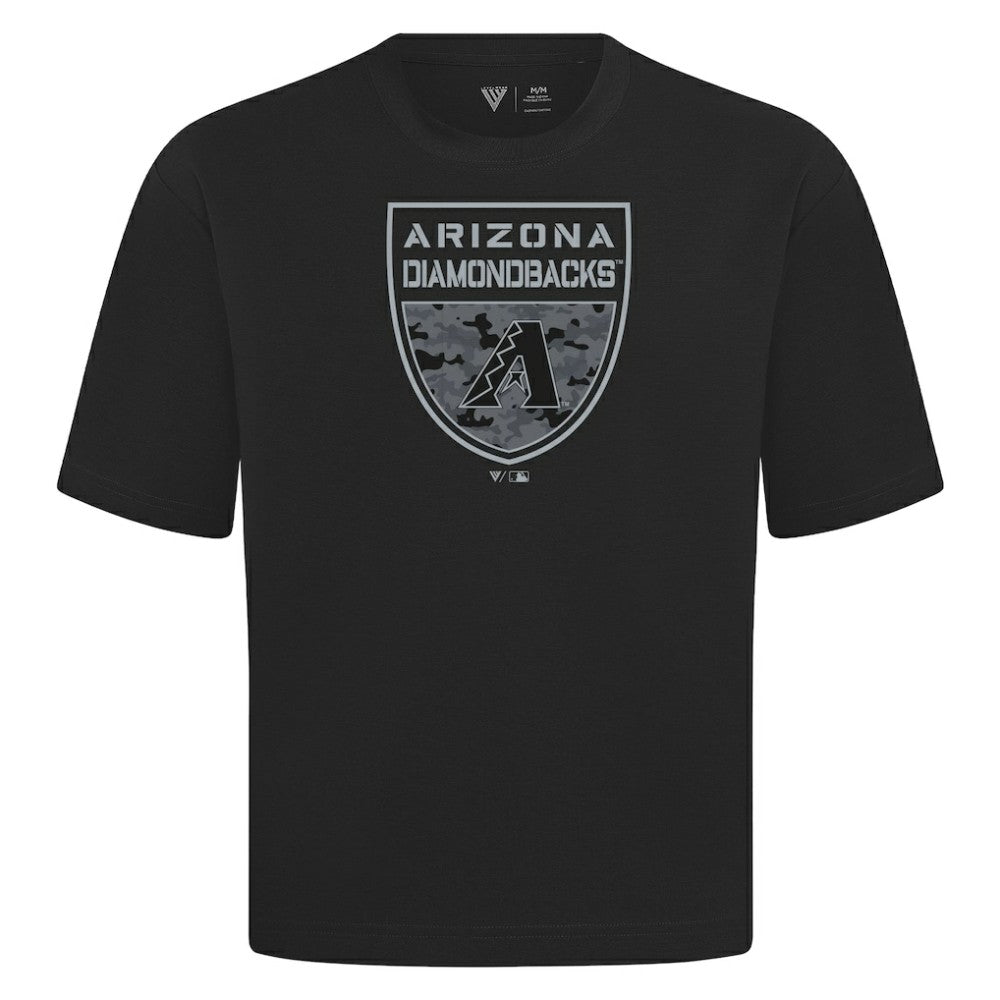 Arizona Diamondbacks Levelwear Oversized Luxe Signature Knit Buckler T-Shirt - Black