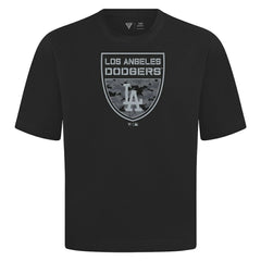 Los Angeles Dodgers Levelwear Oversized Luxe Signature Knit Buckler T-Shirt - Black