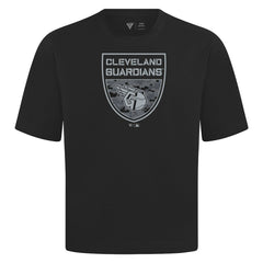 Cleveland Guardians Levelwear Oversized Luxe Signature Knit Buckler T-Shirt - Black