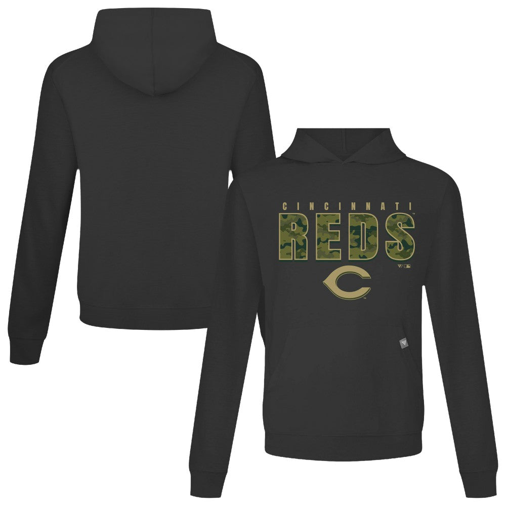Cincinnati Reds Levelwear Relay Protect Pullover Hoodie - Black