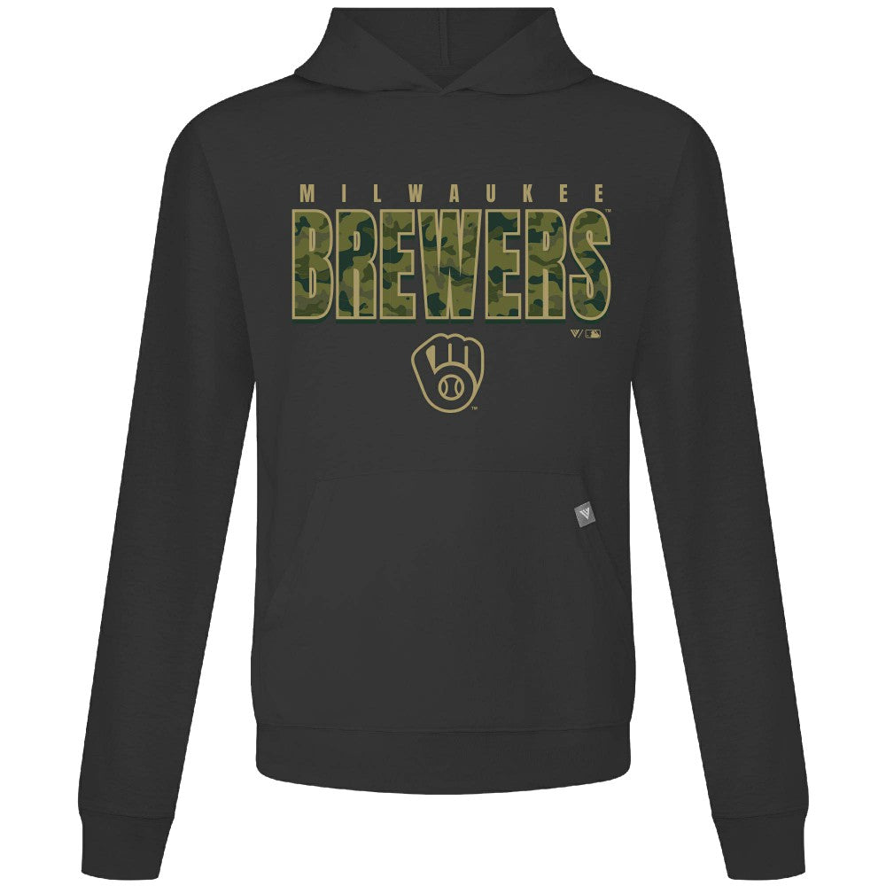 Milwaukee Brewers Levelwear Relay Protect Pullover Hoodie - Black
