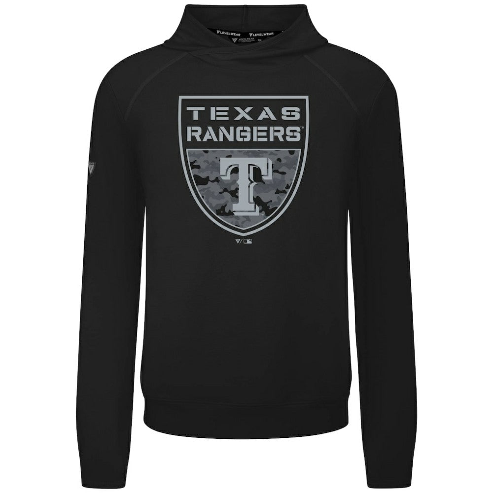 Texas Rangers Levelwear Mandate Buckler Tri-Blend Pullover Hoodie - Black