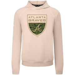 Atlanta Braves Levelwear Mandate Buckler Tri-Blend Pullover Hoodie - Khaki